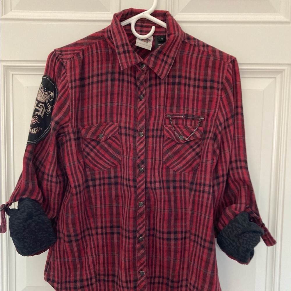 Woman’s Harley-Davidson plaid button-up
